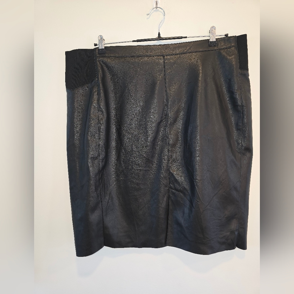 Vero Moda Black Leather Pencil Skirt Size 20w Nwt - Picture 4 of 9